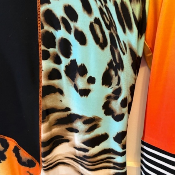 FRANK LYMAN long top/tunic sz US/CAN 4 multicolour animal print ruffled hem - Picture 13 of 15